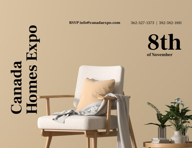 Homes And Interiors Expo In Autumn Invitation 13.9x10.7cm Horizontal Modelo de Design