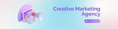 Oferta de Serviços de Marketing Criativo LinkedIn Cover Modelo de Design