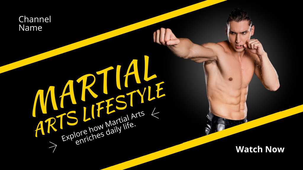 Blog about Martial Arts Lifestyle Youtube Thumbnailデザインテンプレート