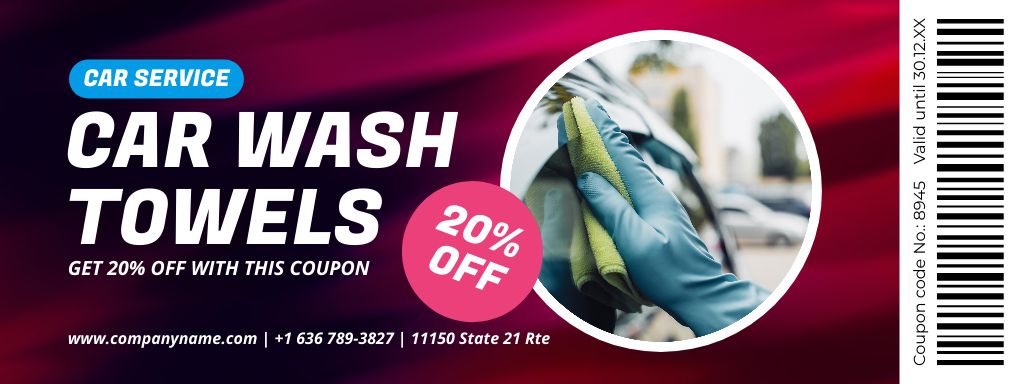 Offer of Car Wash Towels Discount Coupon Design Template