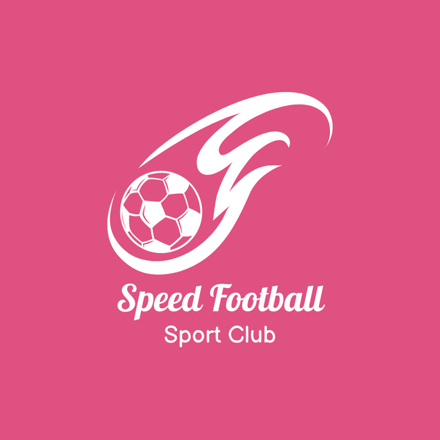 Football Club Advertising in Pink Logo 1080x1080px Design Template