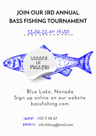 Fishing Tournament Announcement Poster A3 Design Template