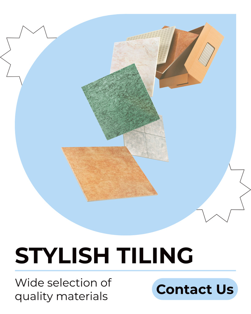 Wide Selection Of Quality Tiles For Floors Instagram Post Vertical – шаблон для дизайну