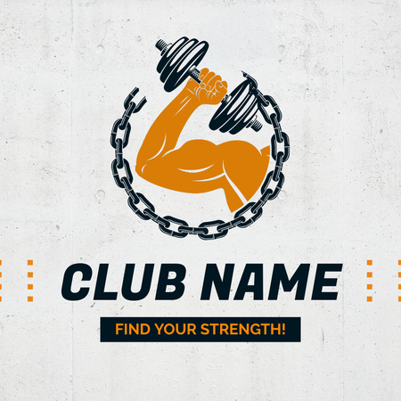 Awesome Fitness Club With Barbell Promotion Animated Logo Design Template