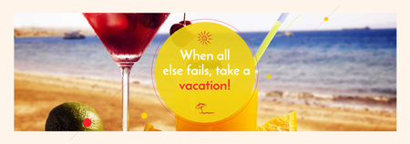 Ontwerpsjabloon van Tumblr van Vakantie-aanbieding Cocktail op het strand