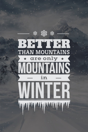 Winter holiday in mountains Pinterest Design Template