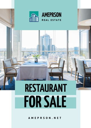 Real Estate Offer with Restaurant Interior Flayer Design Template