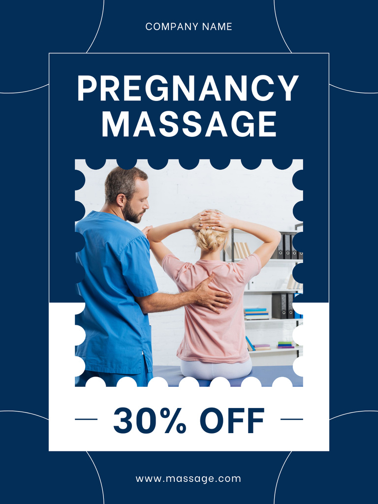 Massage Services for Pregnant Women with Discount Poster US Design Template