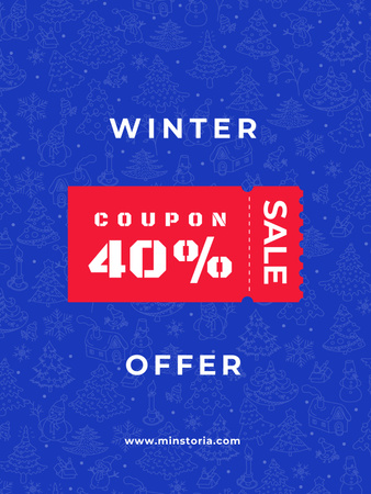 Winter Offer with Snowy Landscape Poster US Design Template