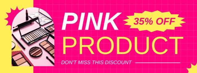 Designvorlage Pink Collection of Makeup Goods für Facebook cover