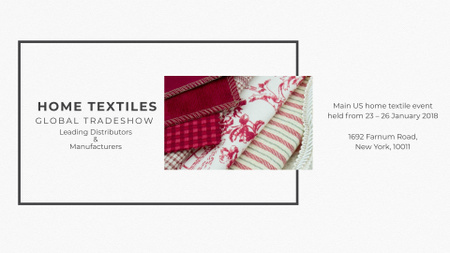 Home Textiles Event Announcement in Red FB event cover Design Template