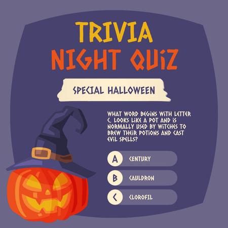 Trivia Night Quiz (Witch) Instagram – шаблон для дизайну