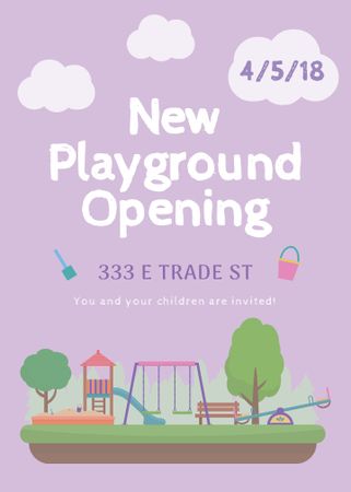 Plantilla de diseño de Kids playground opening announcement Invitation 