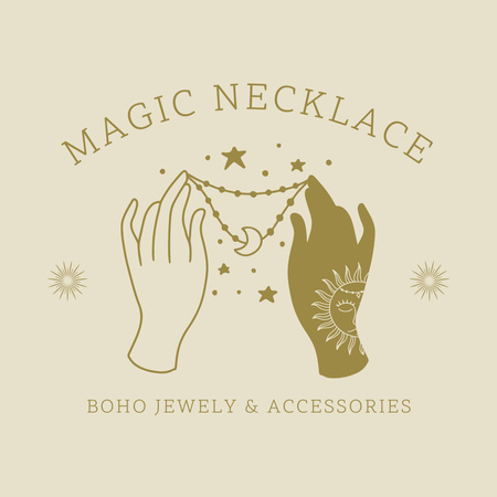 Magic Necklace Offer Jewelry Store Logo Tasarım Şablonu