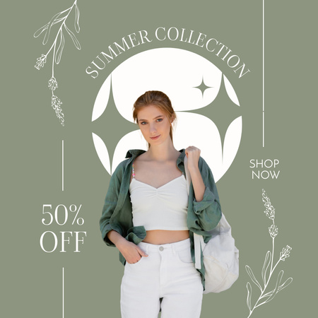 Designvorlage Sommermode-Ausverkauf für Damen mit Rabattangebot für Instagram