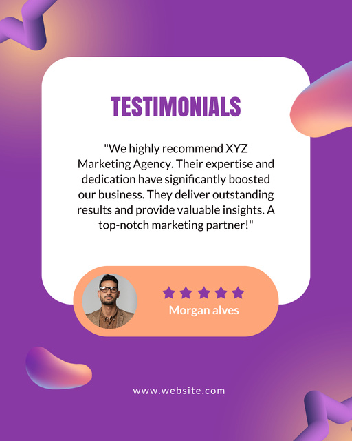 Feedback from Client about Services of Marketing Agency Instagram Post Vertical – шаблон для дизайна