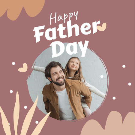 Greetings on Father's Day in Pastel Colours Instagram Design Template