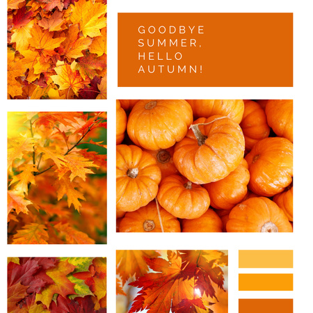 Modèle de visuel Carte de voeux d'automne inspirante avec des feuilles - Instagram