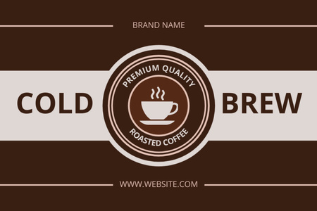 Luxurious Cold Brew Roasted Coffee Offer Label Design Template