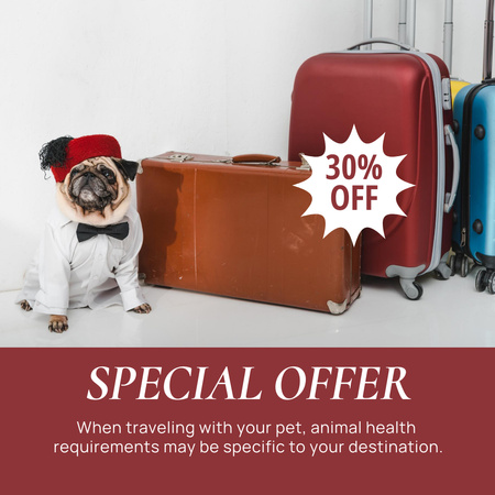 Cute Dog with Suitcases  Animated Post Design Template