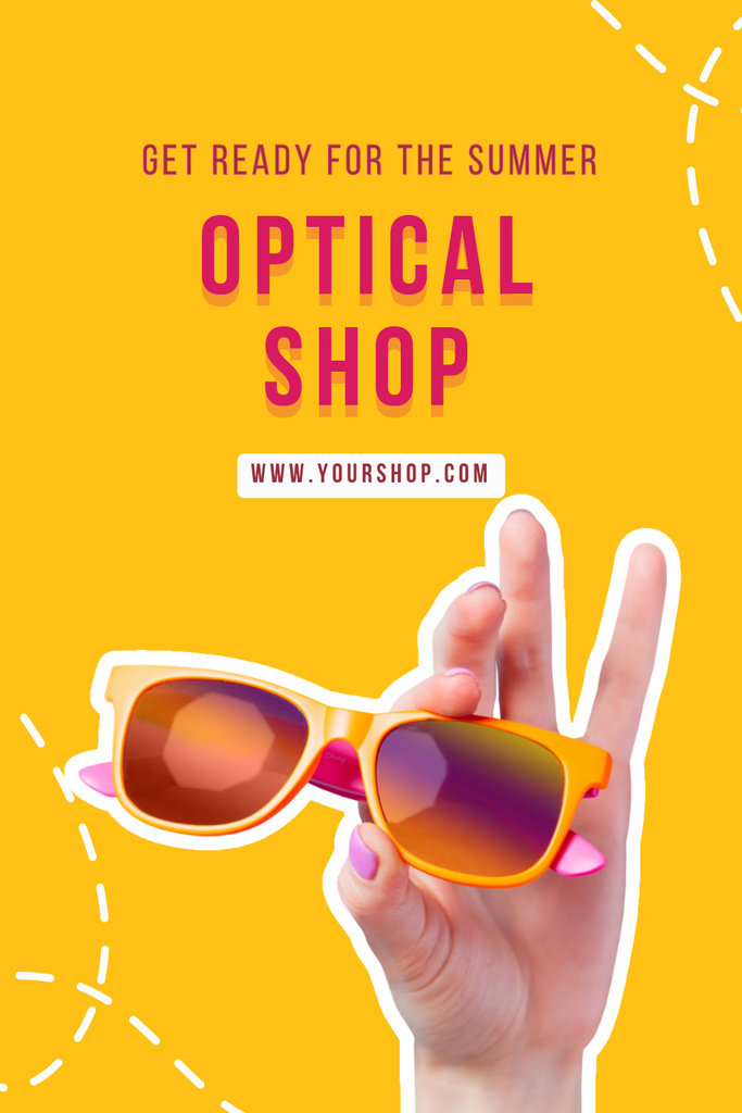 Designvorlage New Summer Sunglasses Collection Sale Offer für Pinterest