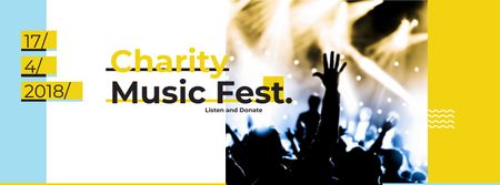 Music Fest meghívó tömeg a koncerten Facebook cover tervezősablon