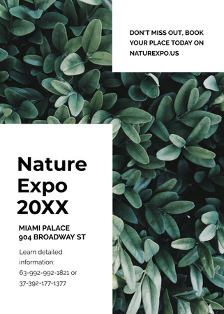 Nature Expo Announcement with Colorful Leaves Flayer Design Template