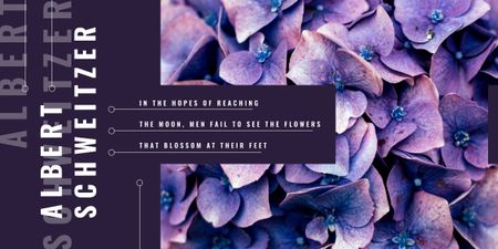 Inspirational Phrase with Purple Hydrangea Flower Image Design Template