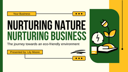 Eco-Friendly Environment for Creating Sustainable Green Business Presentation Wide Design Template