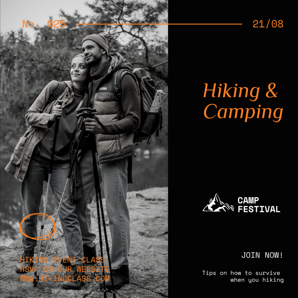 Szablon projektu Camping Festival Announcement with Tourists Instagram AD