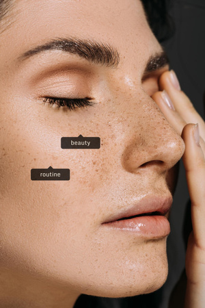 молода жінка з очищену шкіру обличчя Pinterest – шаблон для дизайну