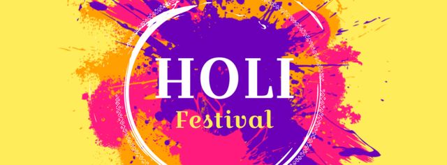 Indian Holi Festival Announcement Facebook coverデザインテンプレート