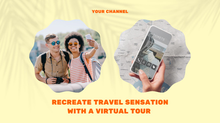 Plantilla de diseño de viajar un tour virtual Youtube Thumbnail 