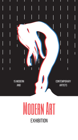 Modern Art Exhibition Announcement with Female Silhouette Instagram Story Design Template