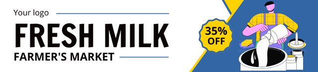 Sale of Fresh Milk at Discount Ebay Store Billboard Design Template
