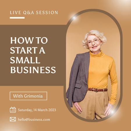 Live Q&A Session About Starting Small Business Instagram Design Template