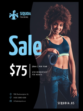 Gym Special Offer with Woman doing Workout Poster US Modelo de Design