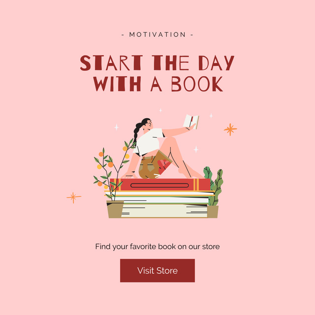 Template di design Motivating Notification of Sale for Books Instagram