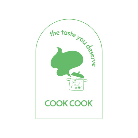Template di design servizi di catering con pentola da cucina Logo