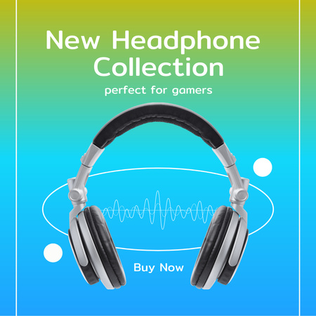 Plantilla de diseño de Selling New Modern Headphones Instagram AD 