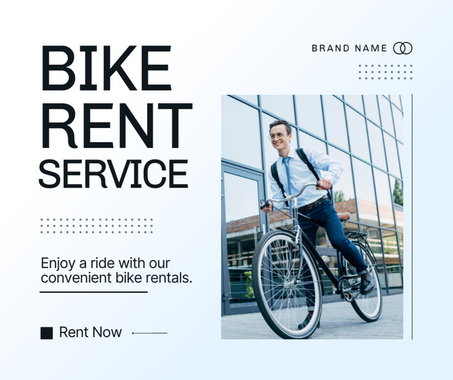 Bike Rent for Riding by Town Facebook Šablona návrhu