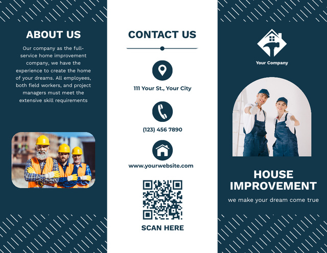 Template di design House Improvement Services by Highly Professional Team Brochure 8.5x11in