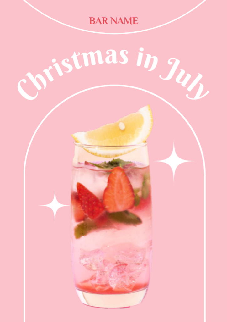 Designvorlage Celebrate Christmas in July with Strawberry Dessert für Flyer A4