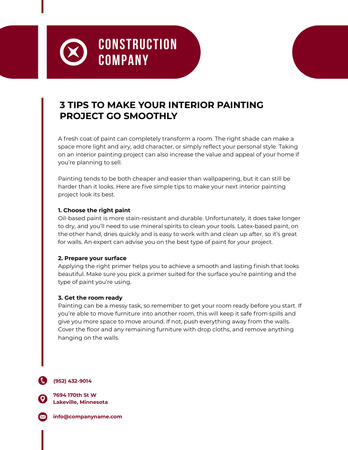 Platilla de diseño Tips to Professional Interior Painting Projects Letterhead 8.5x11in