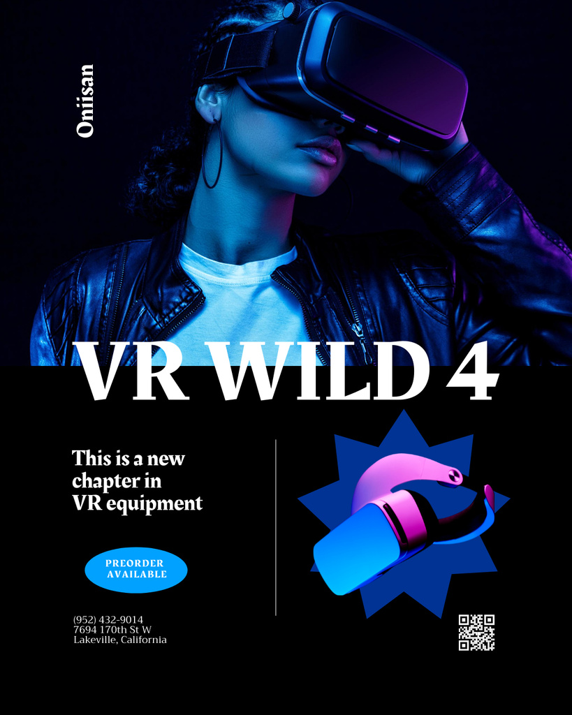 Modern VR Equipment Sale Announcement Poster 16x20in – шаблон для дизайна