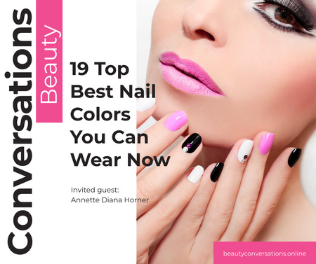 Female Hands with Pastel Nails for Manicure trends Facebook Design Template