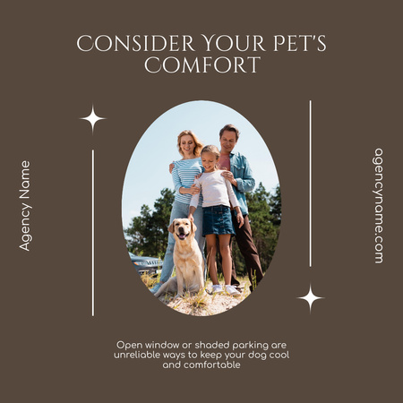 Happy Family with Dog for Travel Tips Instagram Design Template