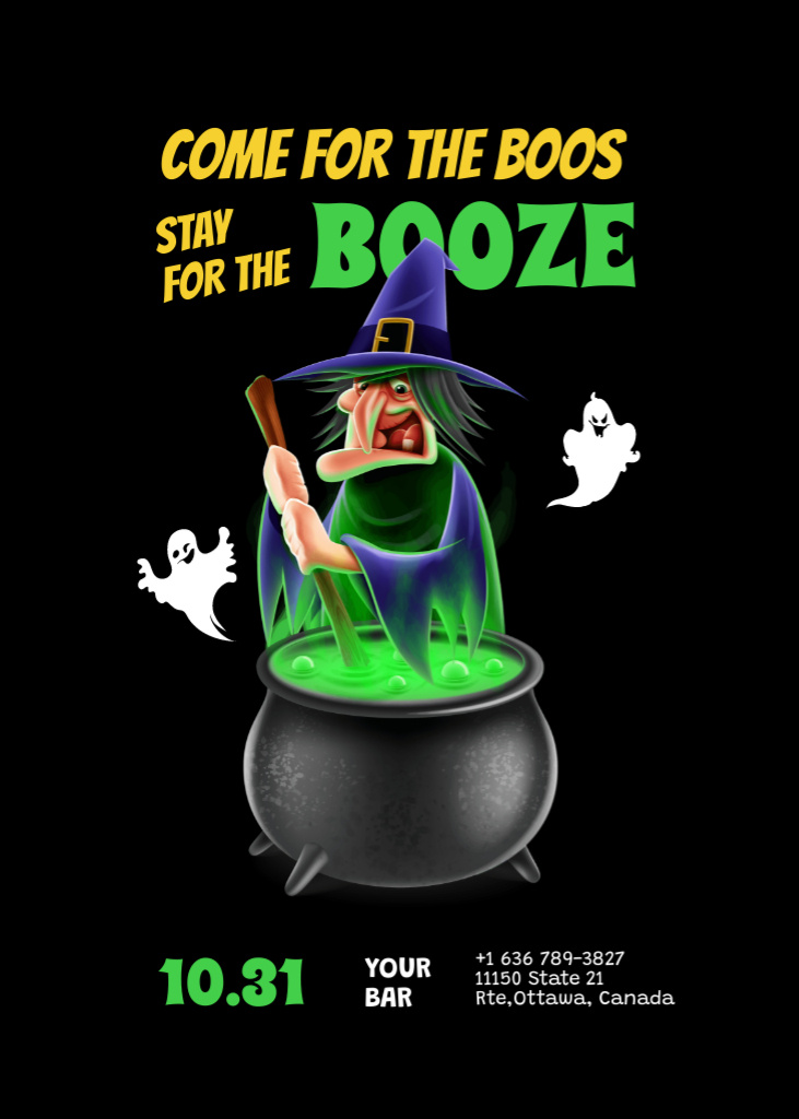 Witchcraft on Halloween  Flayer Design Template