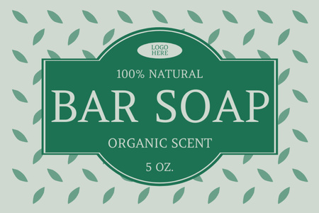Green Simple Tag for Natural Scent Organic Soap Label Design Template