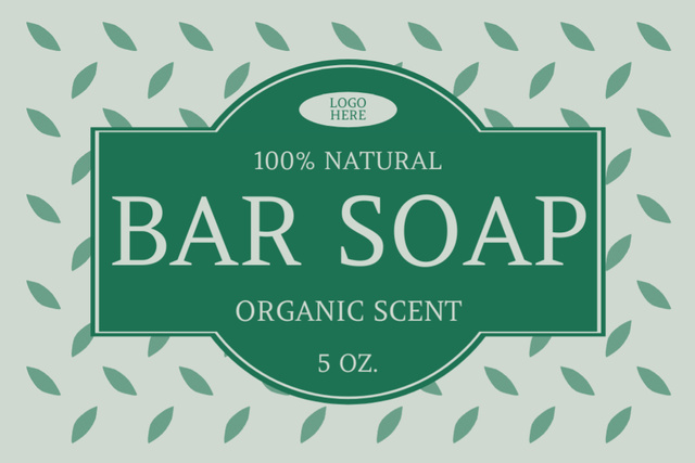Ontwerpsjabloon van Label van Green Simple Tag for Natural Scent Organic Soap